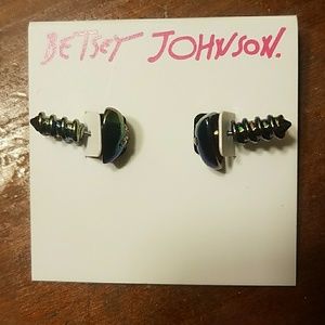 Iridescent screw earrings